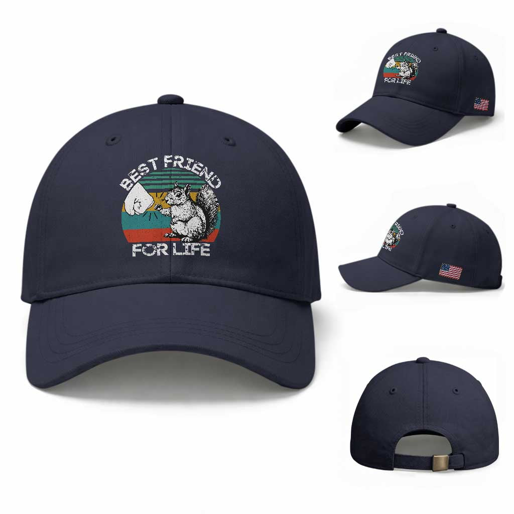 Squirrel Lover Baseball Cap Funny Vintage Squirrel Gift Best Friend For Life