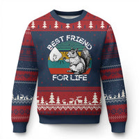 Squirrel Lover Ugly Christmas Sweater Funny Vintage Squirrel Gift Best Friend For Life
