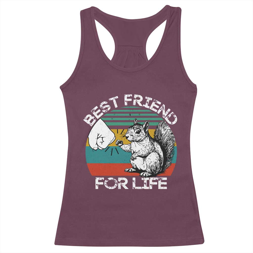 Squirrel Lover Racerback Tank Top Funny Vintage Squirrel Gift Best Friend For Life