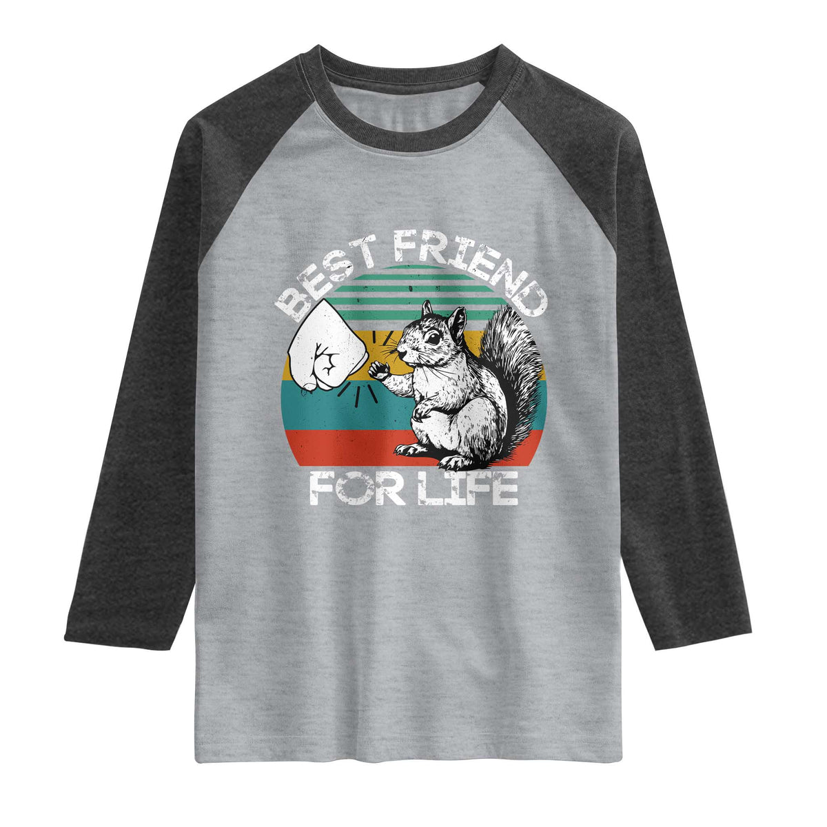Squirrel Lover Raglan Shirt Funny Vintage Squirrel Gift Best Friend For Life