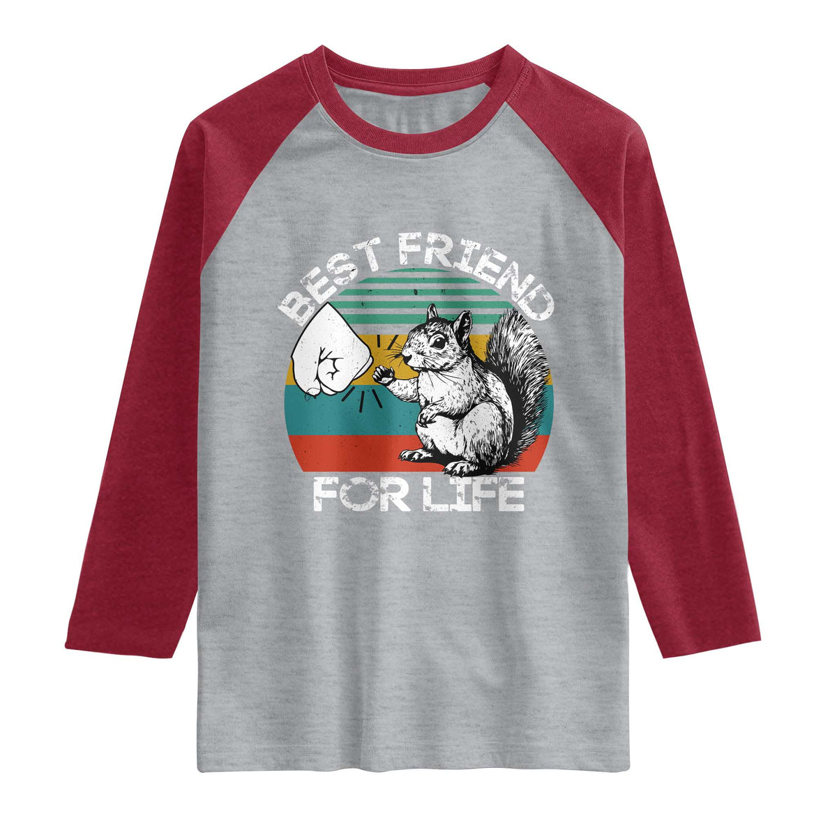 Squirrel Lover Raglan Shirt Funny Vintage Squirrel Gift Best Friend For Life