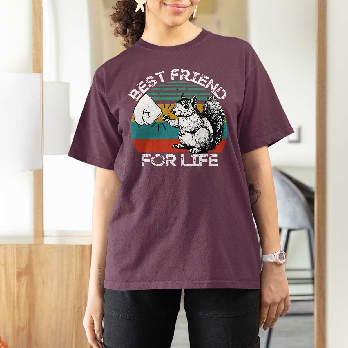 Squirrel Lover T Shirt For Women Funny Vintage Squirrel Gift Best Friend For Life