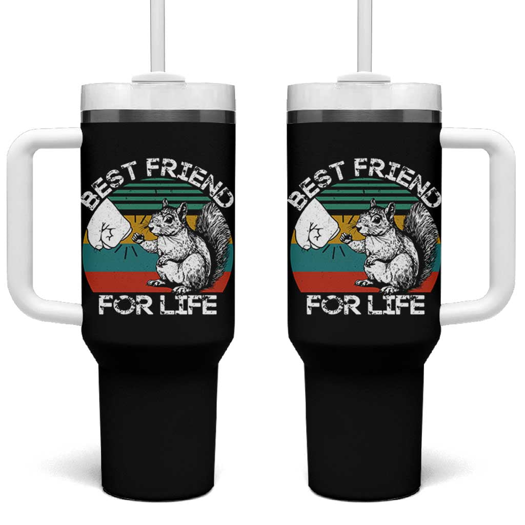 Squirrel Lover Tumbler With Handle Funny Vintage Squirrel Gift Best Friend For Life