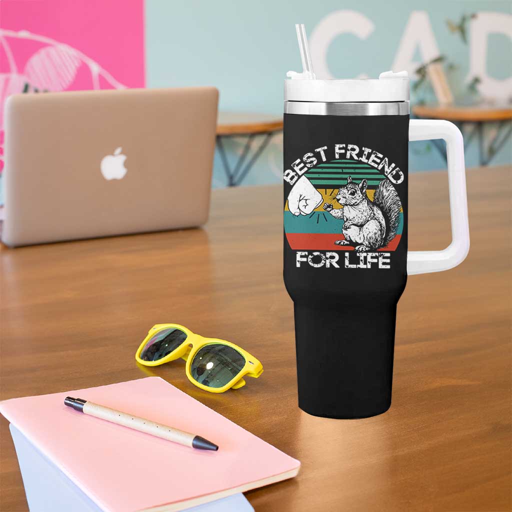 Squirrel Lover Tumbler With Handle Funny Vintage Squirrel Gift Best Friend For Life