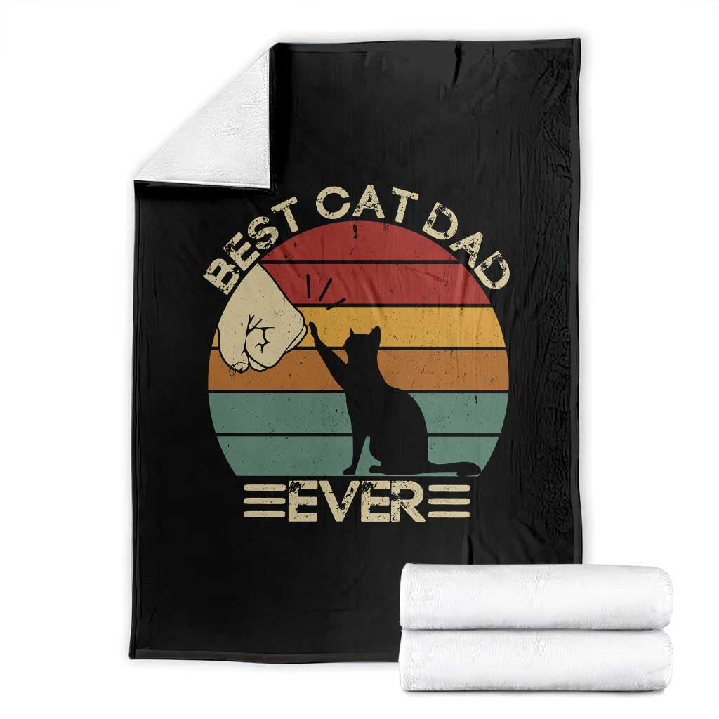 Best Cat Dad Ever Throw Blanket Funny Cat Lover Gift Fathers Day - Wonder Print Shop
