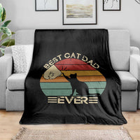Best Cat Dad Ever Throw Blanket Funny Cat Lover Gift Fathers Day - Wonder Print Shop