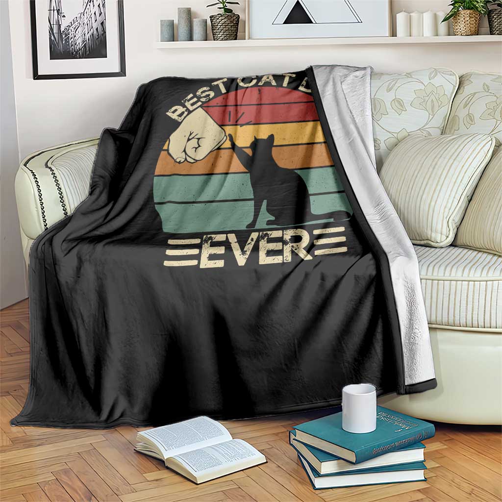 Best Cat Dad Ever Throw Blanket Funny Cat Lover Gift Fathers Day - Wonder Print Shop