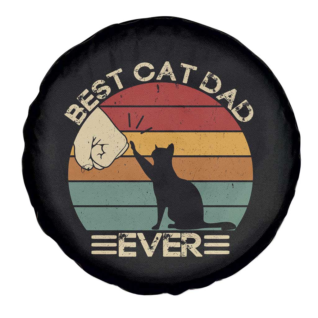 Best Cat Dad Ever Spare Tire Cover Funny Cat Lover Gift Fathers Day - Wonder Print Shop