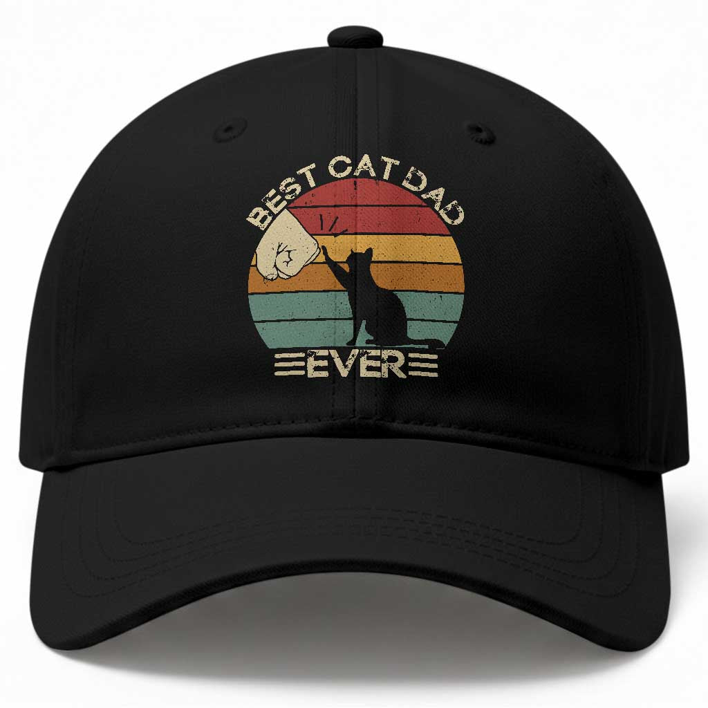Best Cat Dad Ever Baseball Cap Funny Cat Lover Gift Fathers Day