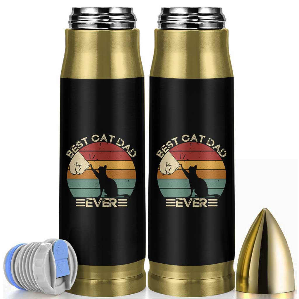 Best Cat Dad Ever Bullet Tumbler Funny Cat Lover Gift Fathers Day - Wonder Print Shop