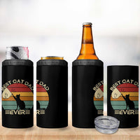 Best Cat Dad Ever 4 in 1 Can Cooler Tumbler Funny Cat Lover Gift Fathers Day - Wonder Print Shop
