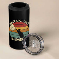 Best Cat Dad Ever 4 in 1 Can Cooler Tumbler Funny Cat Lover Gift Fathers Day - Wonder Print Shop