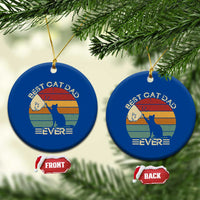 Best Cat Dad Ever Ceramic Ornament Funny Cat Lover Gift Fathers Day - Wonder Print Shop