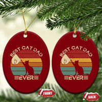 Best Cat Dad Ever Ceramic Ornament Funny Cat Lover Gift Fathers Day - Wonder Print Shop
