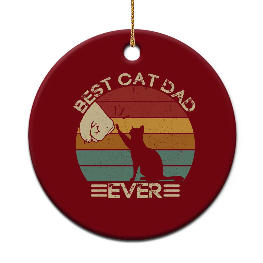 Best Cat Dad Ever Ceramic Ornament Funny Cat Lover Gift Fathers Day - Wonder Print Shop