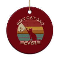 Best Cat Dad Ever Ceramic Ornament Funny Cat Lover Gift Fathers Day - Wonder Print Shop