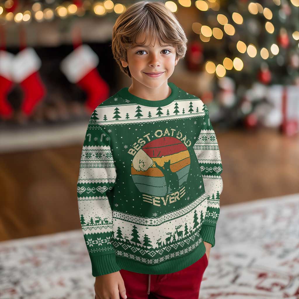 Best Cat Dad Ever Ugly Christmas Sweater Funny Cat Lover Gift Fathers Day - Wonder Print Shop