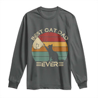Best Cat Dad Ever Long Sleeve Shirt Funny Cat Lover Gift Fathers Day - Wonder Print Shop