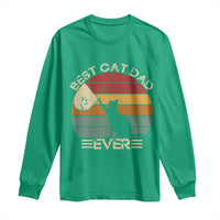 Best Cat Dad Ever Long Sleeve Shirt Funny Cat Lover Gift Fathers Day - Wonder Print Shop