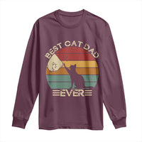 Best Cat Dad Ever Long Sleeve Shirt Funny Cat Lover Gift Fathers Day - Wonder Print Shop