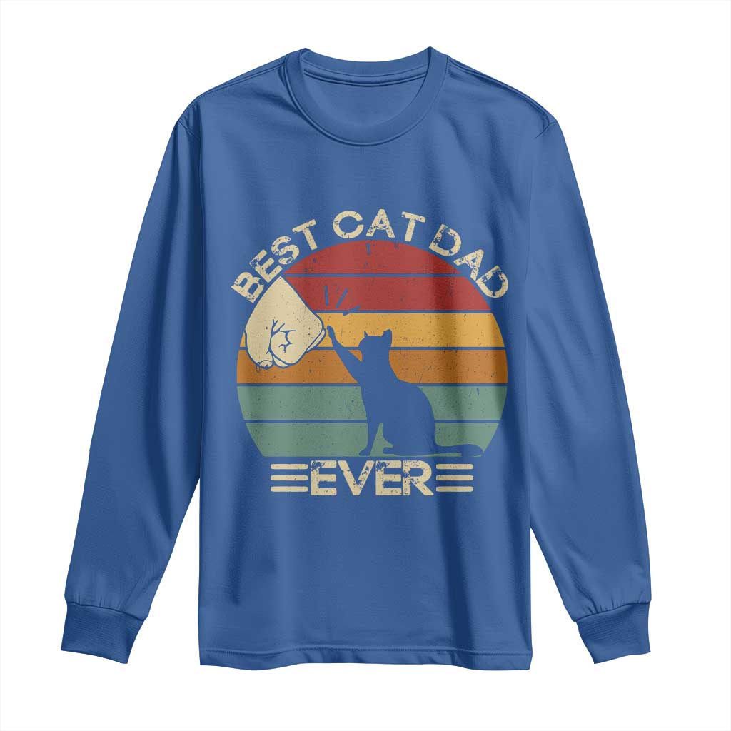 Best Cat Dad Ever Long Sleeve Shirt Funny Cat Lover Gift Fathers Day - Wonder Print Shop