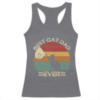 Best Cat Dad Ever Racerback Tank Top Funny Cat Lover Gift Fathers Day - Wonder Print Shop