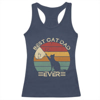 Best Cat Dad Ever Racerback Tank Top Funny Cat Lover Gift Fathers Day - Wonder Print Shop