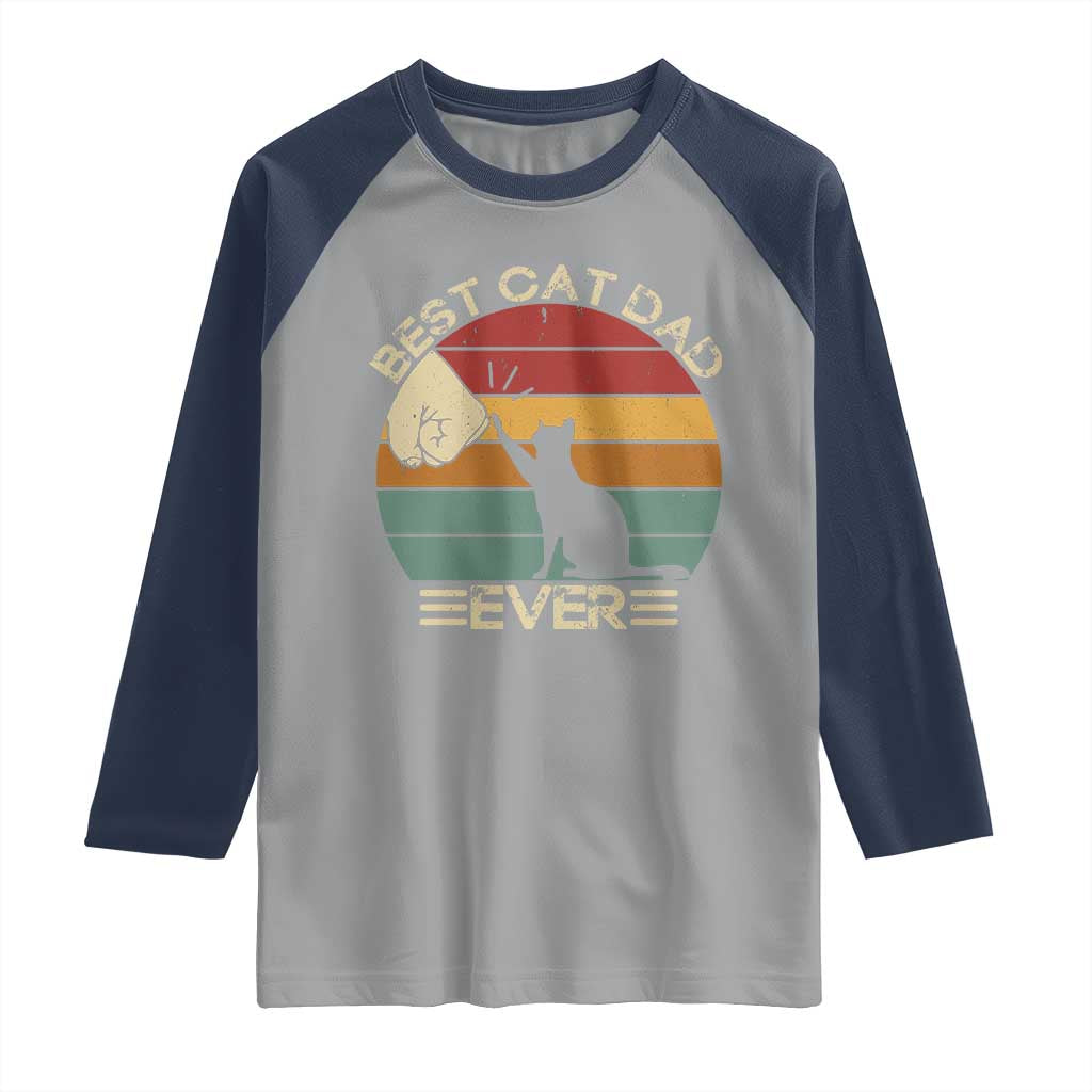 Best Cat Dad Ever Raglan Shirt Funny Cat Lover Gift Fathers Day - Wonder Print Shop