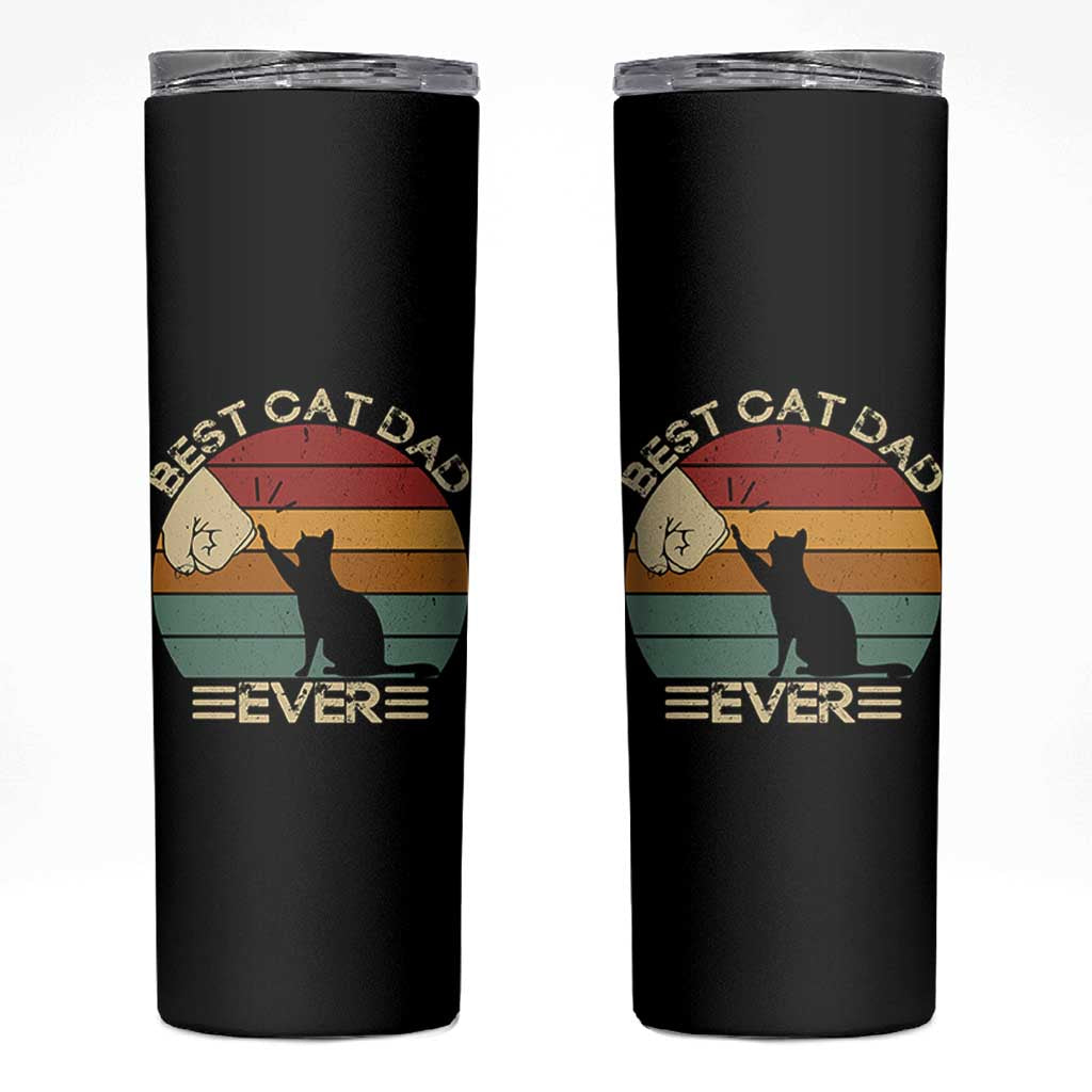 Best Cat Dad Ever Skinny Tumbler Funny Cat Lover Gift Fathers Day - Wonder Print Shop