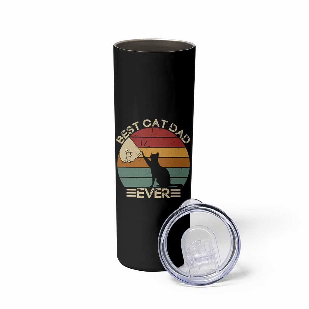Best Cat Dad Ever Skinny Tumbler Funny Cat Lover Gift Fathers Day - Wonder Print Shop