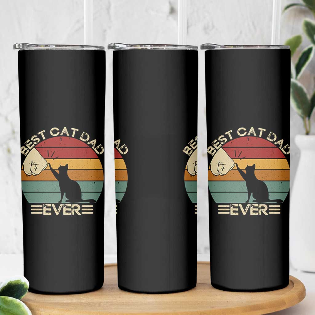 Best Cat Dad Ever Skinny Tumbler Funny Cat Lover Gift Fathers Day - Wonder Print Shop
