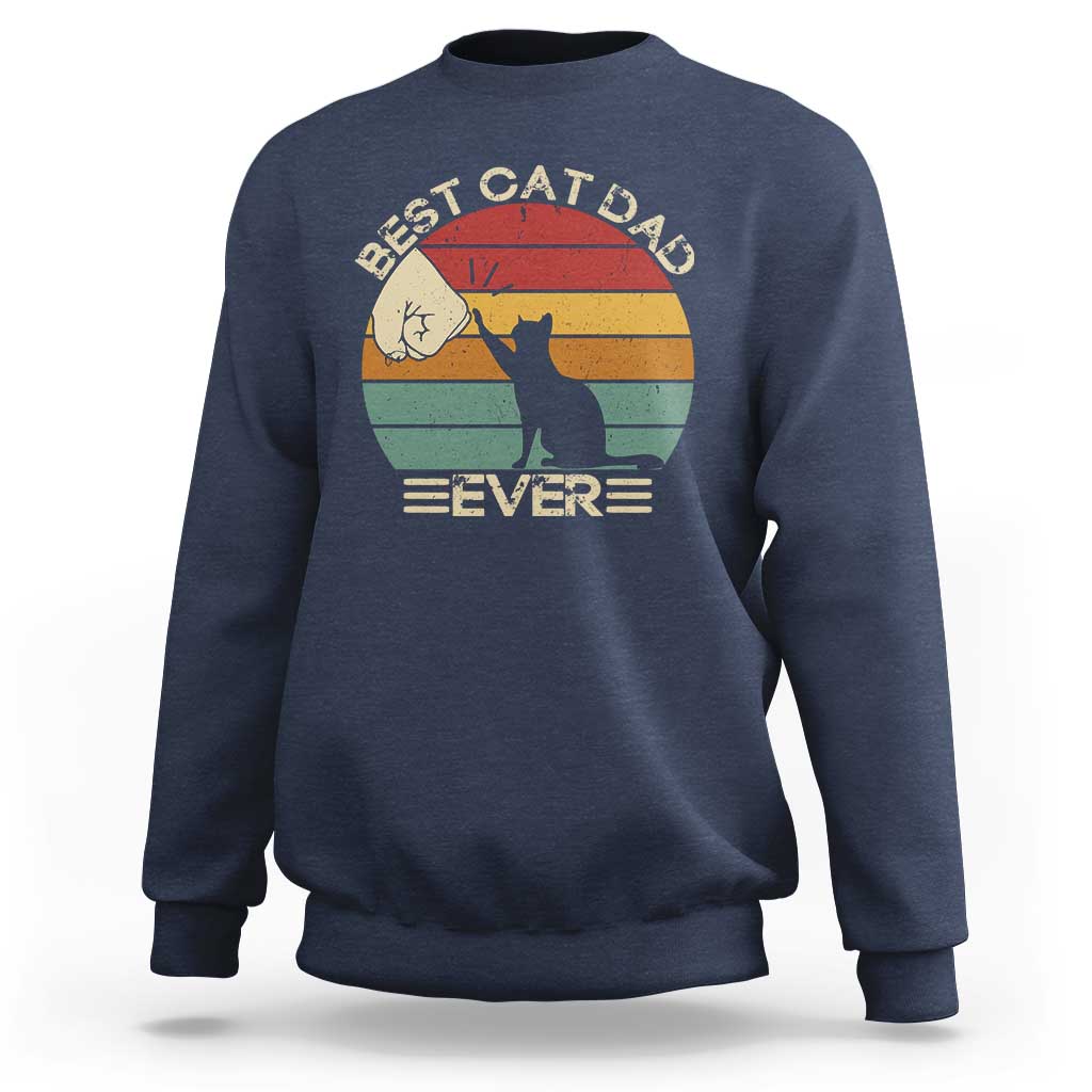 Best Cat Dad Ever Sweatshirt Funny Cat Lover Gift Fathers Day - Wonder Print Shop