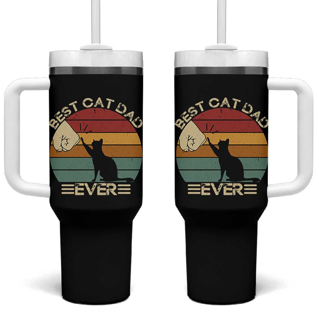 Best Cat Dad Ever Tumbler With Handle Funny Cat Lover Gift Fathers Day - Wonder Print Shop