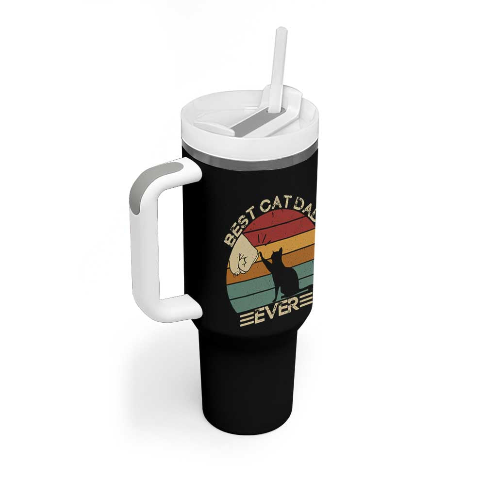 Best Cat Dad Ever Tumbler With Handle Funny Cat Lover Gift Fathers Day - Wonder Print Shop