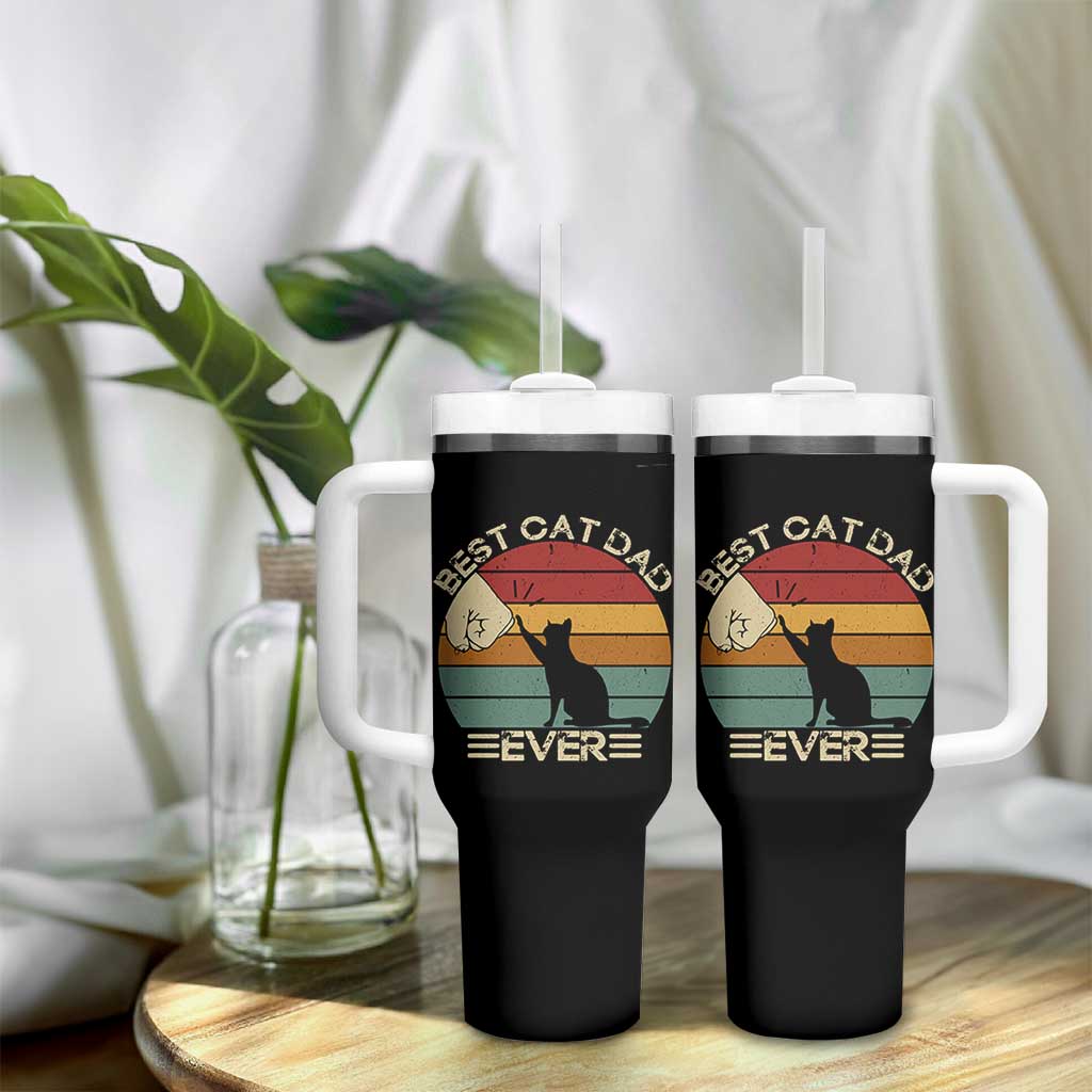 Best Cat Dad Ever Tumbler With Handle Funny Cat Lover Gift Fathers Day - Wonder Print Shop