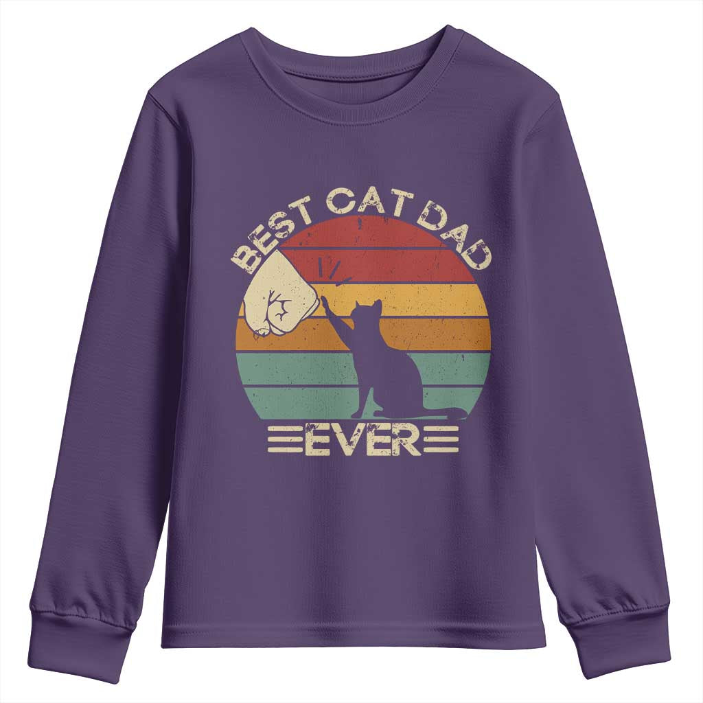 Best Cat Dad Ever Youth Sweatshirt Funny Cat Lover Gift Fathers Day - Wonder Print Shop