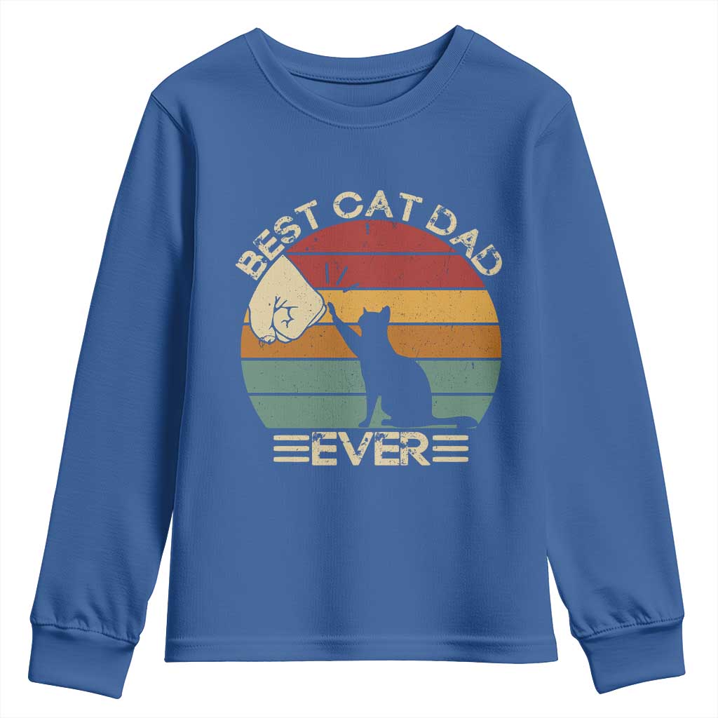 Best Cat Dad Ever Youth Sweatshirt Funny Cat Lover Gift Fathers Day - Wonder Print Shop