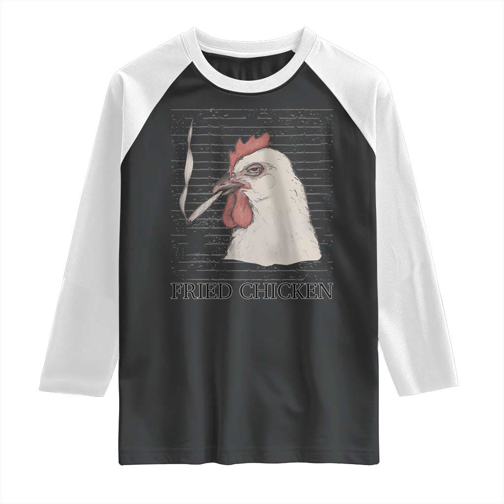 Fried Chicken 420 Raglan Shirt Funny Weed Stoner Cannabis