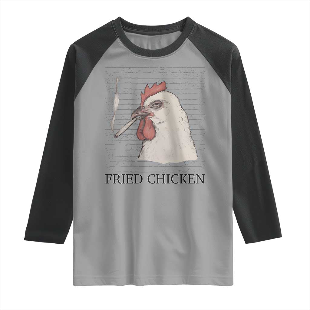 Fried Chicken 420 Raglan Shirt Funny Weed Stoner Cannabis