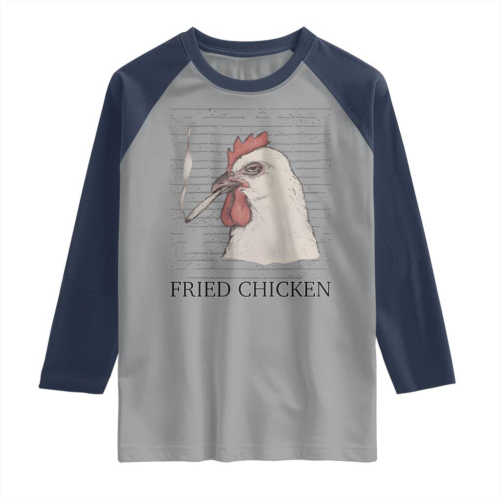 Fried Chicken 420 Raglan Shirt Funny Weed Stoner Cannabis
