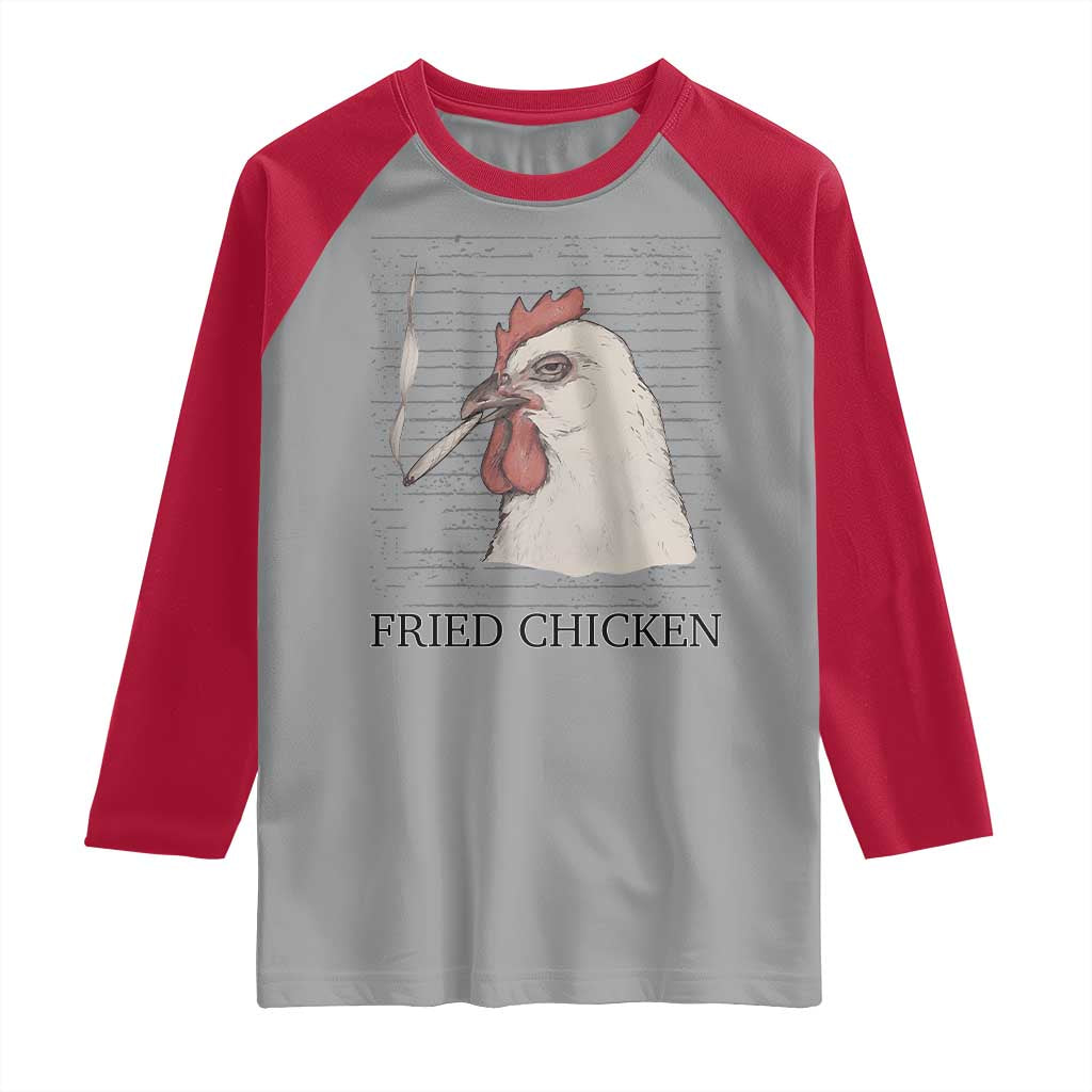 Fried Chicken 420 Raglan Shirt Funny Weed Stoner Cannabis