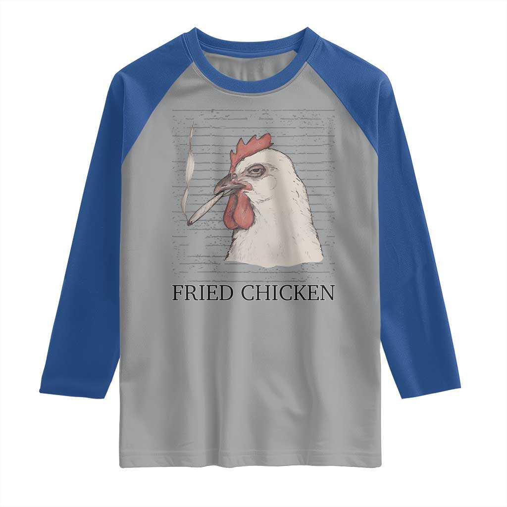 Fried Chicken 420 Raglan Shirt Funny Weed Stoner Cannabis