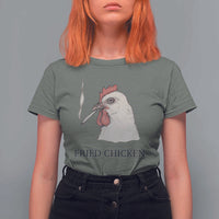 Fried Chicken 420 T Shirt For Women Funny Weed Stoner Cannabis - Wonder Print Shop
