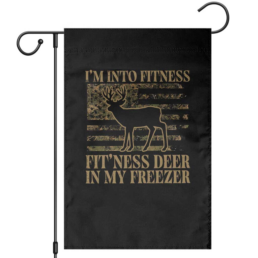 Deer Hunting Garden Flag Im Into Fitness Fit Ness Deer Freezer Camo American Flag - Wonder Print Shop