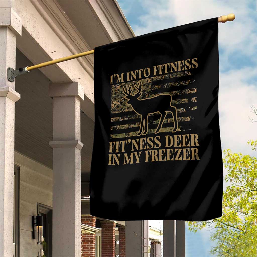 Deer Hunting Garden Flag Im Into Fitness Fit Ness Deer Freezer Camo American Flag - Wonder Print Shop