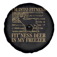Deer Hunting Spare Tire Cover Im Into Fitness Fit Ness Deer Freezer Camo American Flag - Wonder Print Shop