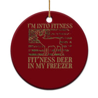 Deer Hunting Ceramic Ornament Im Into Fitness Fit Ness Deer Freezer Camo American Flag - Wonder Print Shop