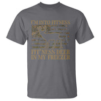 Deer Hunting T Shirt Im Into Fitness Fit Ness Deer Freezer Camo American Flag - Wonder Print Shop