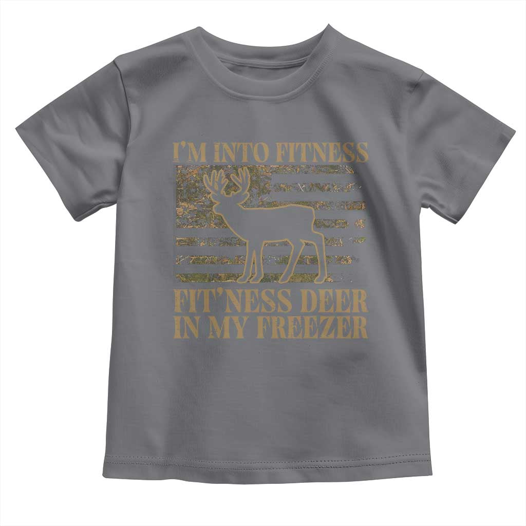 Deer Hunting Toddler T Shirt Im Into Fitness Fit Ness Deer Freezer Camo American Flag - Wonder Print Shop