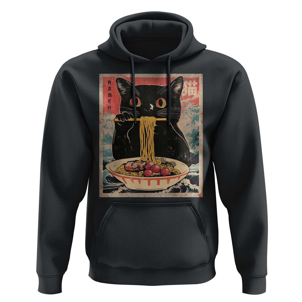Japanese Ramen Hoodie Funny Graphic Tees Foodies Kawaii Cat Anime Gifts